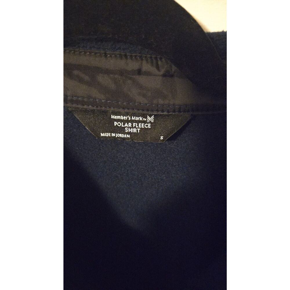 Member's Mark Men's Navy Blue Polar Fleece Button Up Shirt Jacket - Picture 2 of 3